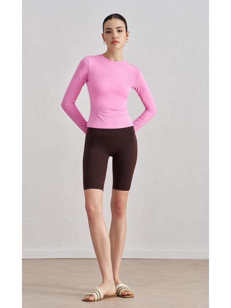 SNU Осенний свитшот с круглым вырезом, облегающий топ для йоги - Ощущение обнаженности, с длинным рукавом, фитнес базовый слой