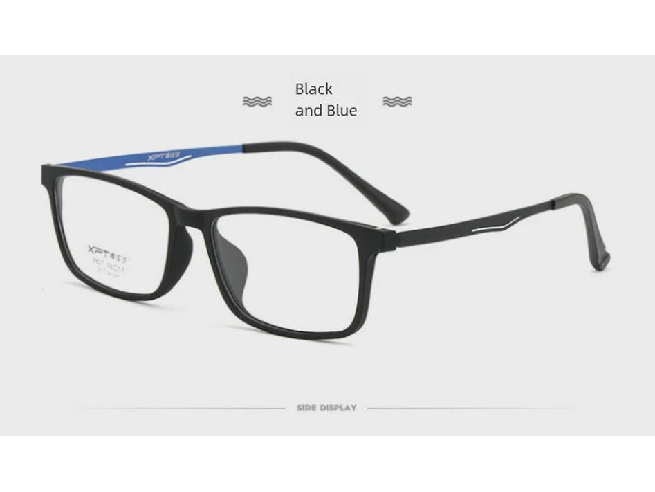 Men's Ultra-Light Pure Titanium Myopia Glasses Frame - Comfortable, Full-Frame with Elastic Paint 9827