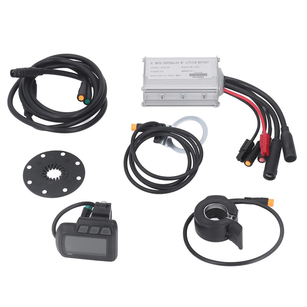 Electric Bike Motor Controller 15A Electric Bicycle Modification Kit with EN06 Panel for 250W 350W