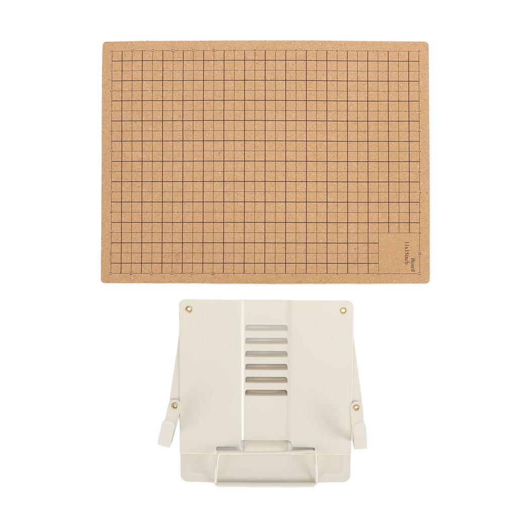 Macrame Board and Adjustable Holder Double Sided Cork Board and Metal Stand Set for Braiding