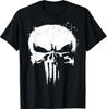 Футболка с графическим принтом черепа Punisher от Marvel с брызгами белой краски