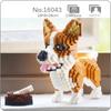 16043 мир животных вельш корги собака кукла костяная миска для еды 3D мини алмазные блоки кирпичи строительные игрушки для детей без коробки
