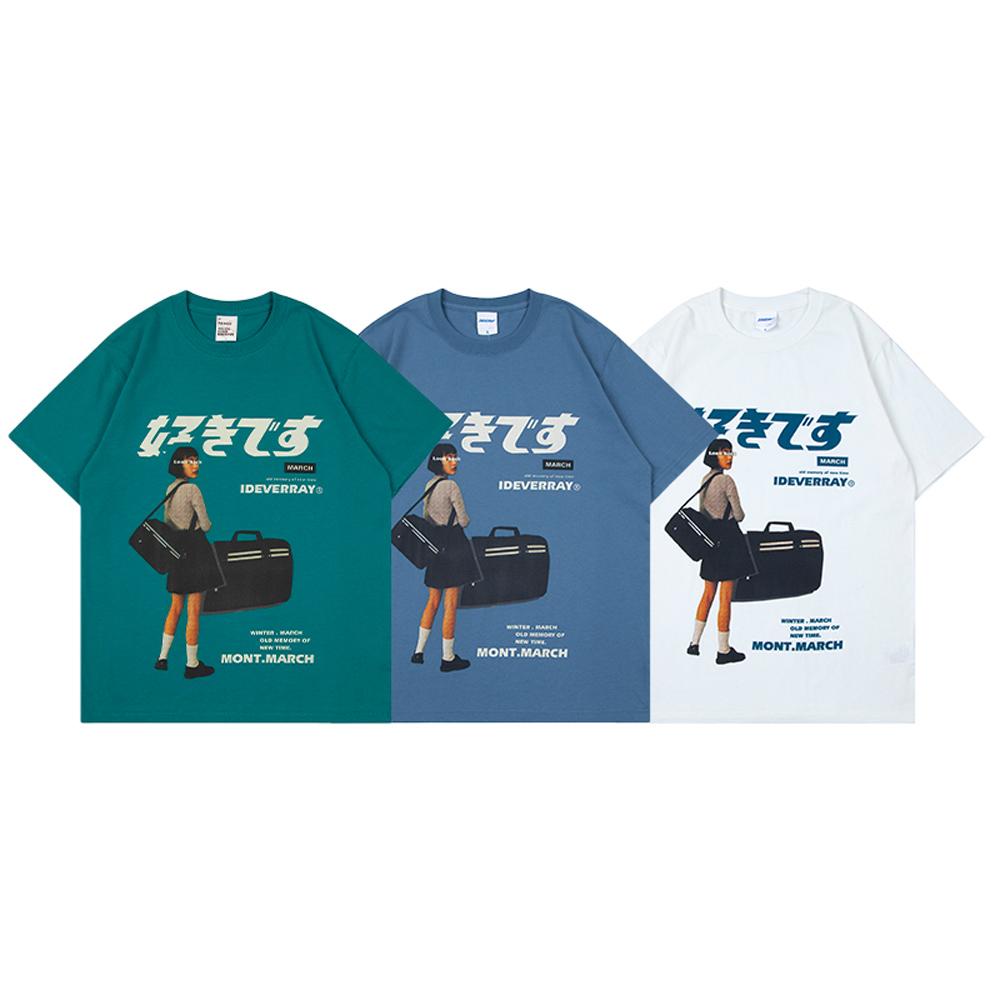 Женская уличная одежда, топы в стиле Харадзюку, футболка с японским принтом, корейская летняя одежда, хлопковая футболка большого размера с короткими рукавами, мужская футболка