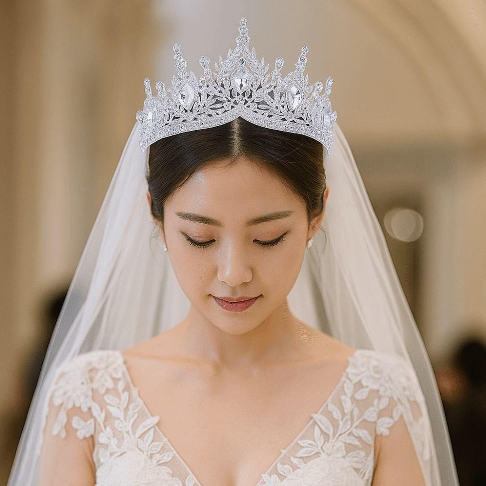 Luxury Baroque Queen Tiaras Shiny Ornament Bridal Headwear Princess Crown  for Women Girls