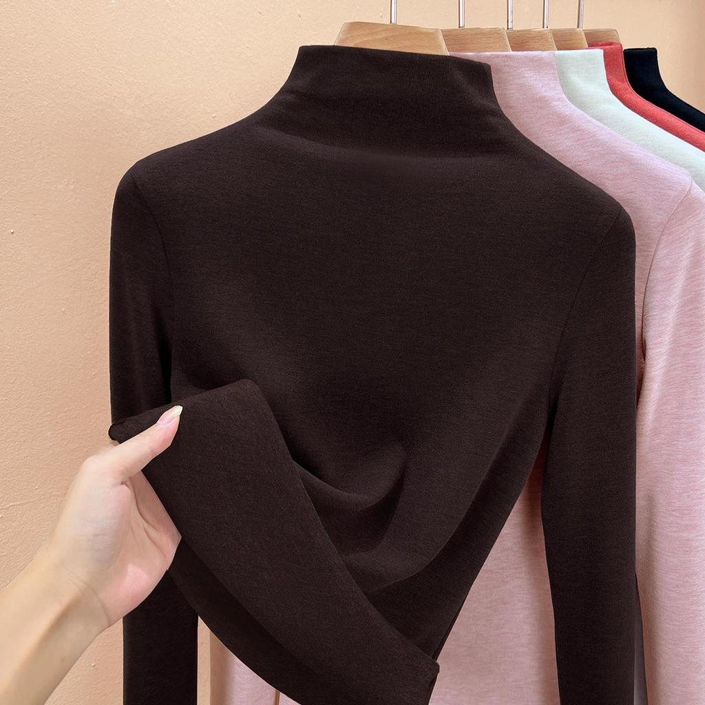 Женский теплый базовый слой из шелка тутового дерева и шерсти с флисовой подкладкой, со средней высотой горловины, коллекция осень/зима 2025