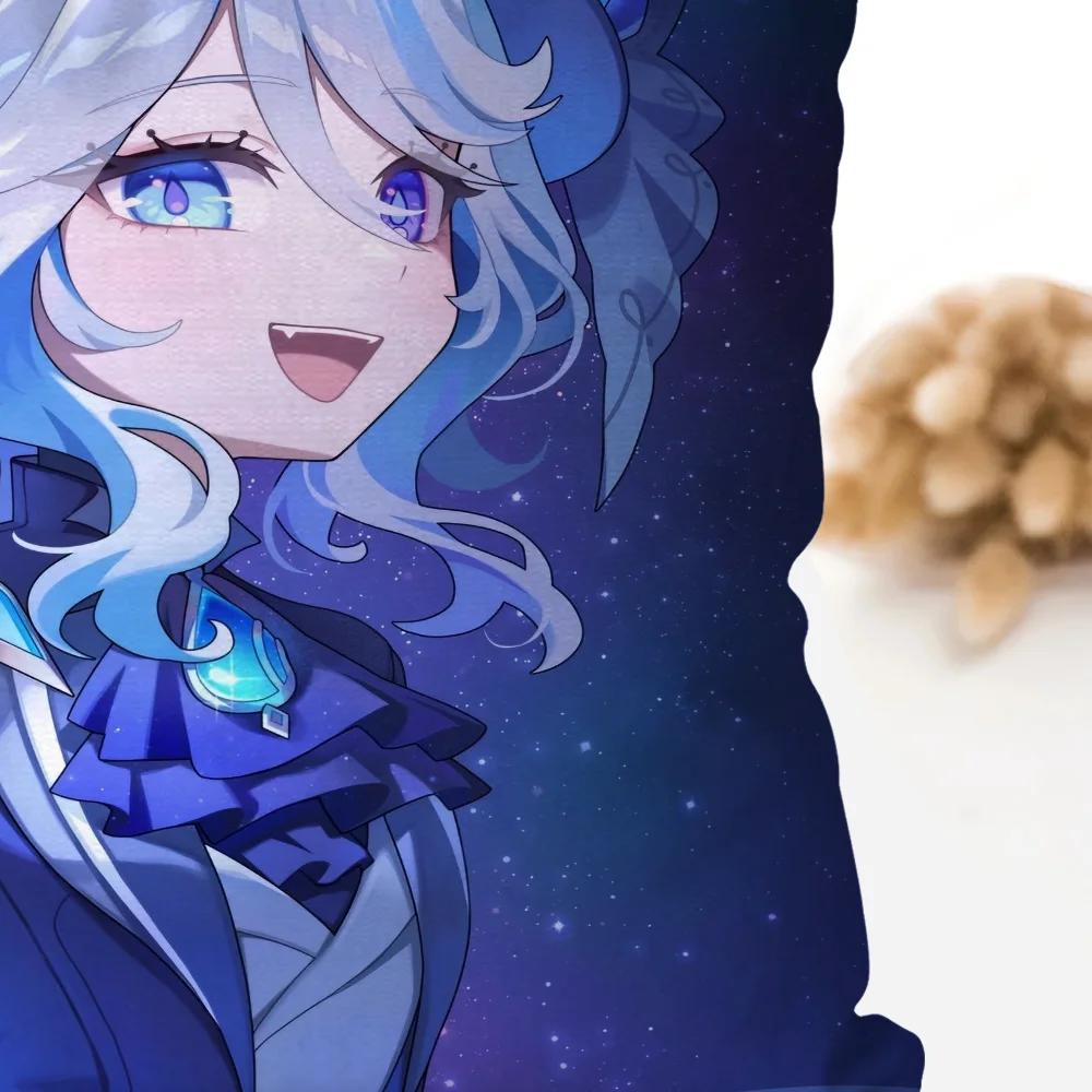 Фуррина Анимация Игра G-Genshin I-Impact Наволочка Квадратная Подушка Спальня Диван Досуг Комфорт Гостиная Домашнее Украшение 40X40