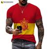Summer Spain Flag 3D Printed T-shirt Men Harajuku Casual Oversized T Shirt Unisex Hip Hop Streetwear Cool Tops España