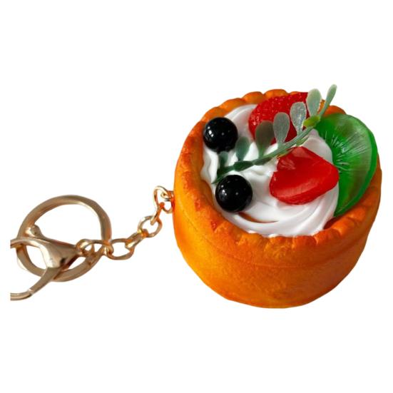 Simulated Food Squeeze Toy Keychain Stress Relief Bread Dessert Key Ring