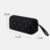 Women Hair Dryer Storage Bag For Travel Cute Bow Embroidery Quilted Hair Tools Waterproof Zipper Cosmetic Bags