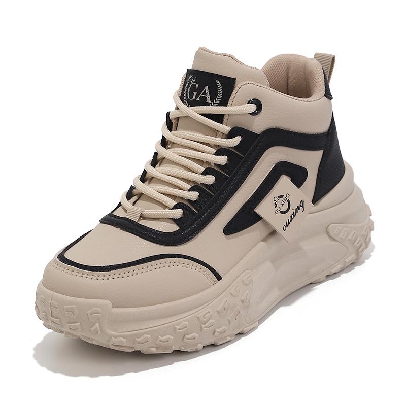 Теплые бархатные высокие спортивные повседневные женские туфли - нескользящая толстая подошва, зимний стиль 2023 года