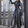Extra-Long PU Leather Stand-Up Collar Jacket - Hot-Selling and In Stock