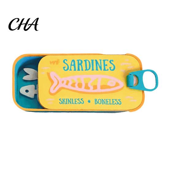 Compact Earring Holder for Travel Sardine Tin Jewelry Case, Contain Fishbone Portable Cute Novelty Box Organizer, Storage And Daily Use Small