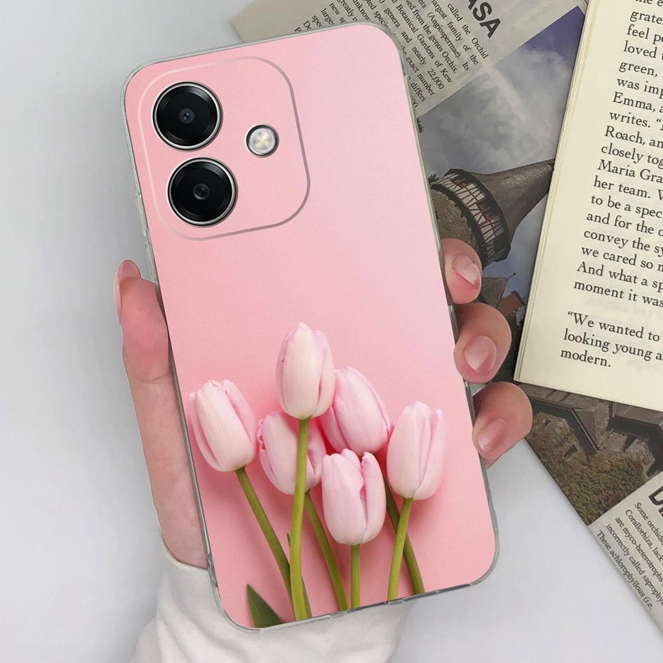 Прозрачный чехол для телефона Oppo Realme 13 Pro Plus Narzo N63 K12x A3x 4G чехол TPU силиконовый мягкий супер ударопрочный симпатичный корпус с изображением бабочки и цветка