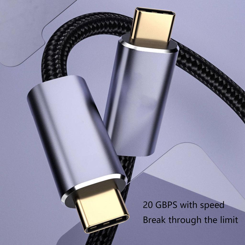 Type C Extension Cable USB3.2 100W 20Gbps 8k 60hz Male to Male Type C Adapter for Learning