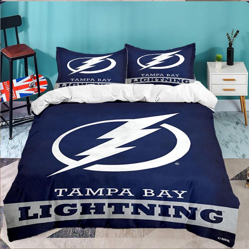 Bay Lightning Hockey 3PCS Bedding set,Ideal for 1pc Duvet Cover And 2pcs Pillowcases Perfect for Fan gift,Ideal for Bedroom, Dormitory