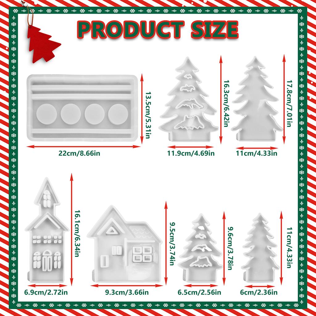 Силиконовые формы в форме домика, форма для подсвечника, литые формы ручной работы, формы для мыла своими руками, формы для деревьев для праздничных украшений