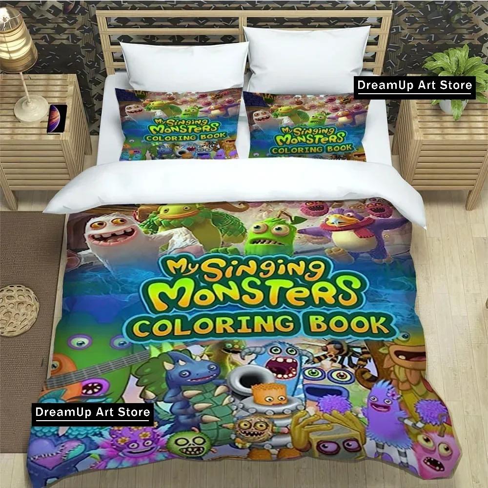 Модный 3D-печатный игровой набор постельного белья My Singing Monsters для мальчиков и девочек, размер Twin, Queen, Full, пододеяльник, наволочка, кровать, спальня взрослого