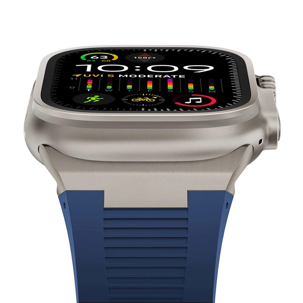 Мягкий силиконовый ремешок для Apple Watch Ultra 3 2 49 мм 46 мм 45 мм 44 мм Резиновый браслет для IWatch Серии 11 10 9 8 7 6 5 SE 3 2 Браслет