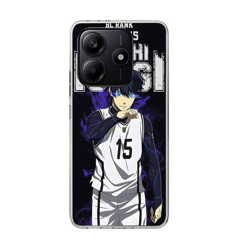 Blue Lock Isagi Yoichi Phone Case For Xiaomi Redmi Note 13 14 15 Pro Plus 12S 12 14S 11S 11E 10 10S 11 11T 5G 4G Cover Coque Red