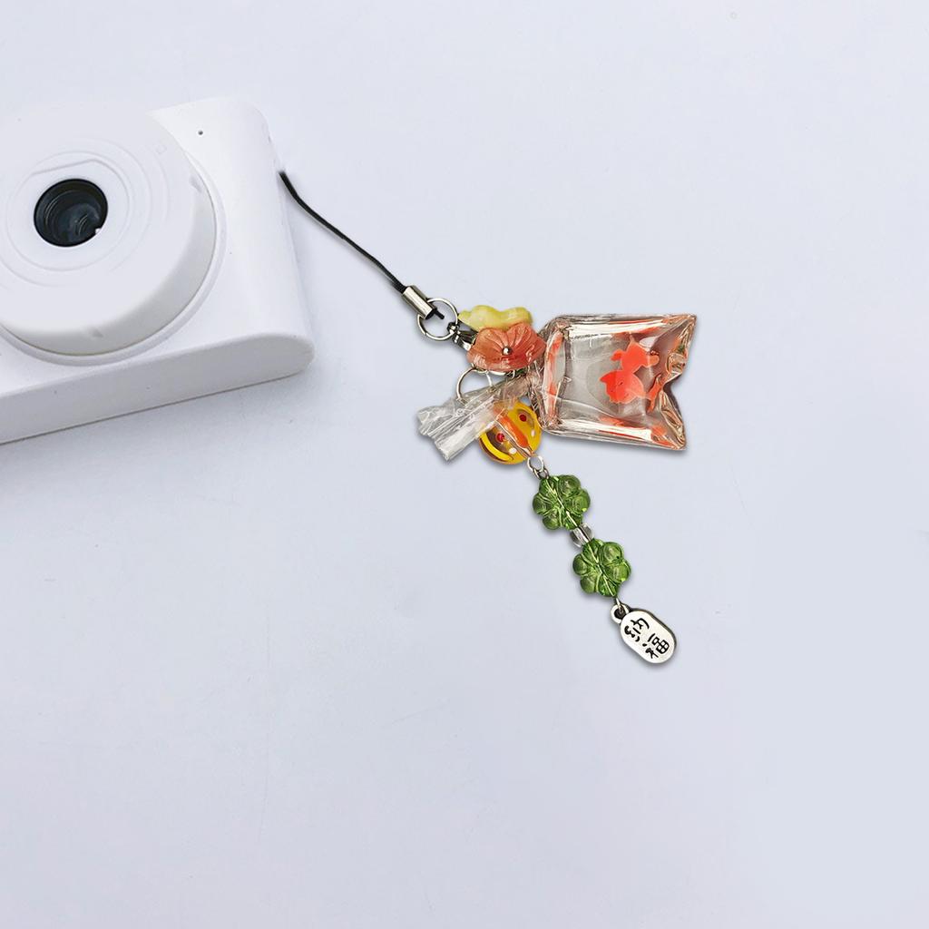 Очаровательный брелок для телефона в виде рыбки кои, привлекающая внимание цепочка для телефона с акриловыми бусинами, стильный ремешок-шнурок для телефона