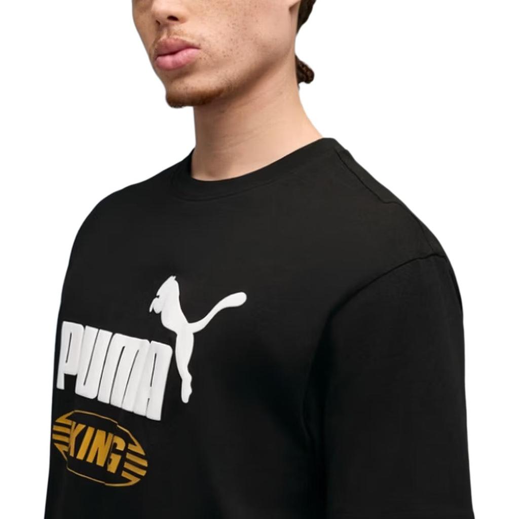 Puma Король Ретро Свободная Повседневная Футболка с Принтом и Коротким Рукавом Унисекс Топы 636821-01