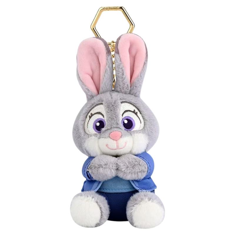 12cm Classic Anime Genuine Zootopia Plush Keychains Small Pendant Bag Hangings Christmas Birthday Gifts For Kids