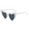 Korean Heart-Shaped Frame Pearl Decoration Sunglasses Travel Sun-Protective Bridal Glasses Bride Eyewear Outdoor