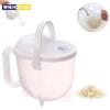 14 Oz Rice Washer Plastic Grain Rice Washing Bowl with Scale Vegetable Fruit Cleaning Tool Strainer Kitchen Colander with Handle