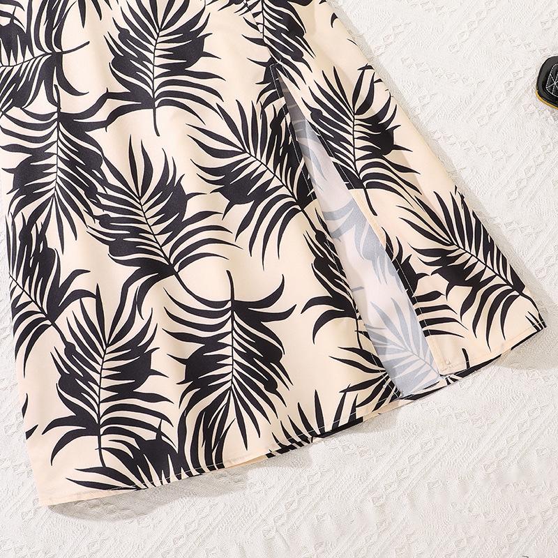 Одежда для девочек, летняя новая юбка-бюстье с принтом + трикотажный топ без рукавов 7-12 лет, детский костюм с юбкой