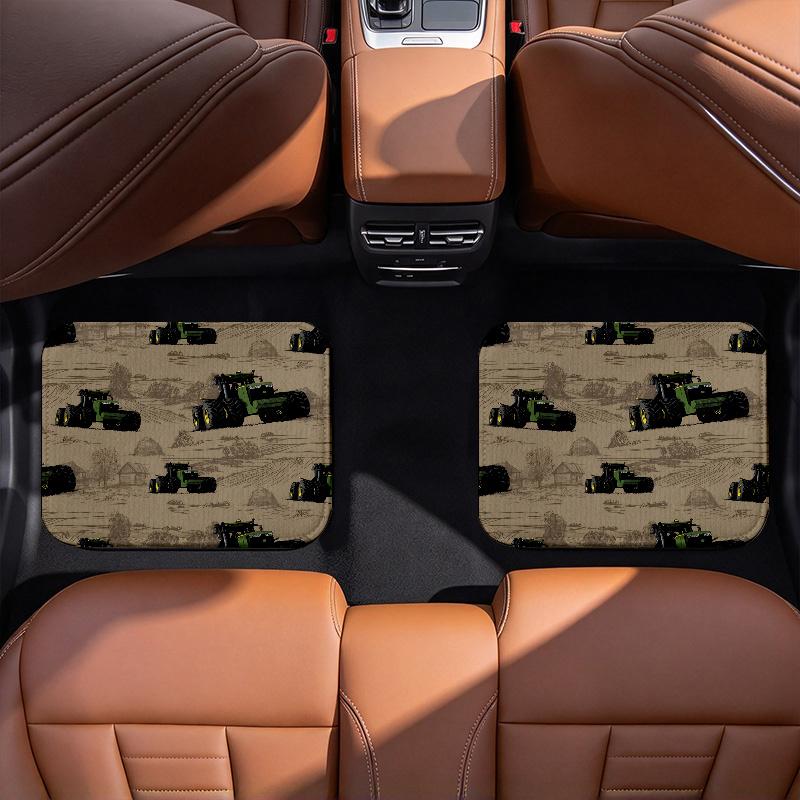John Green Tractor Black Car Floor Mats Full Coverage All-Season Car Mats, XPE Non-Slip And Wear-Resistant Mats Suitable for SUV Interiors, Textured C