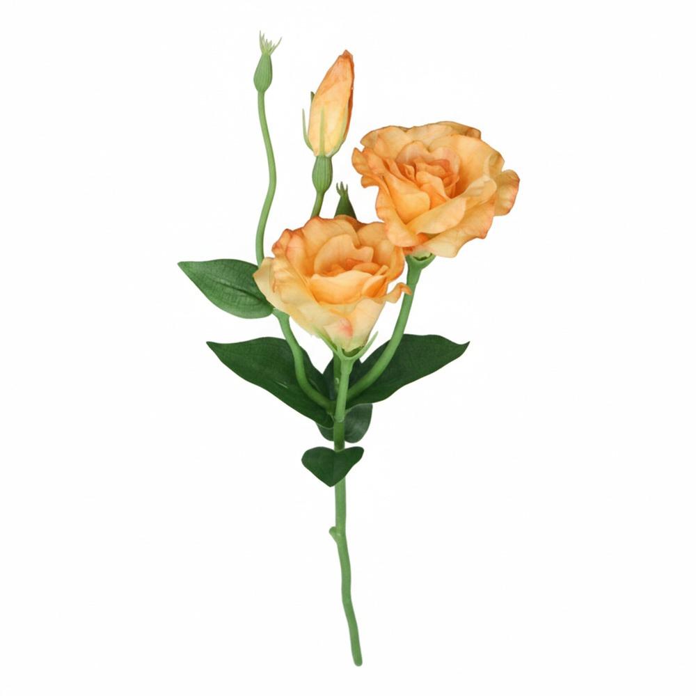 Silk Petals Eustoma Artificial Flowers 3 Heads Faux Flower Desktop Ornament