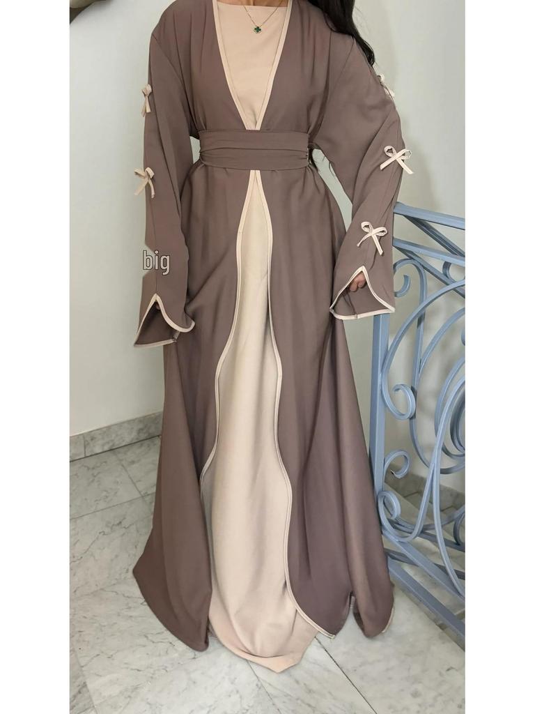 Платье-халат макси с бантом Pure Beauty - Loriya 2025, стиль Европа, Америка и Ближний Восток, модель LR962