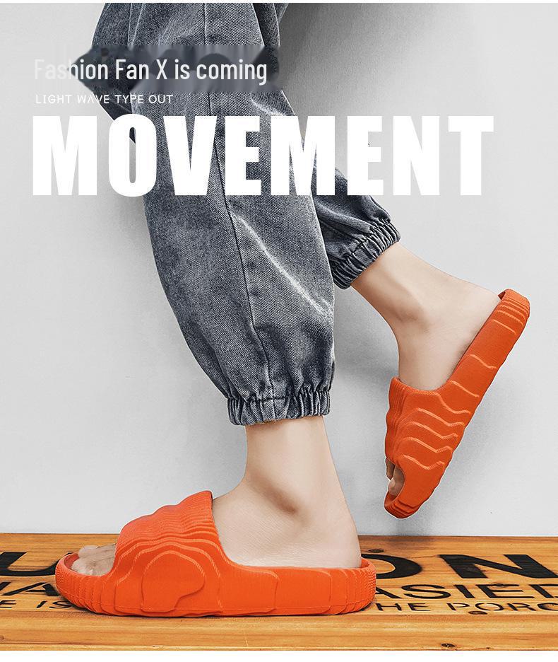 Летние шлепанцы в стиле Канье: Модные, на толстой подошве, большого размера, в корейском стиле, универсальные парные тапочки