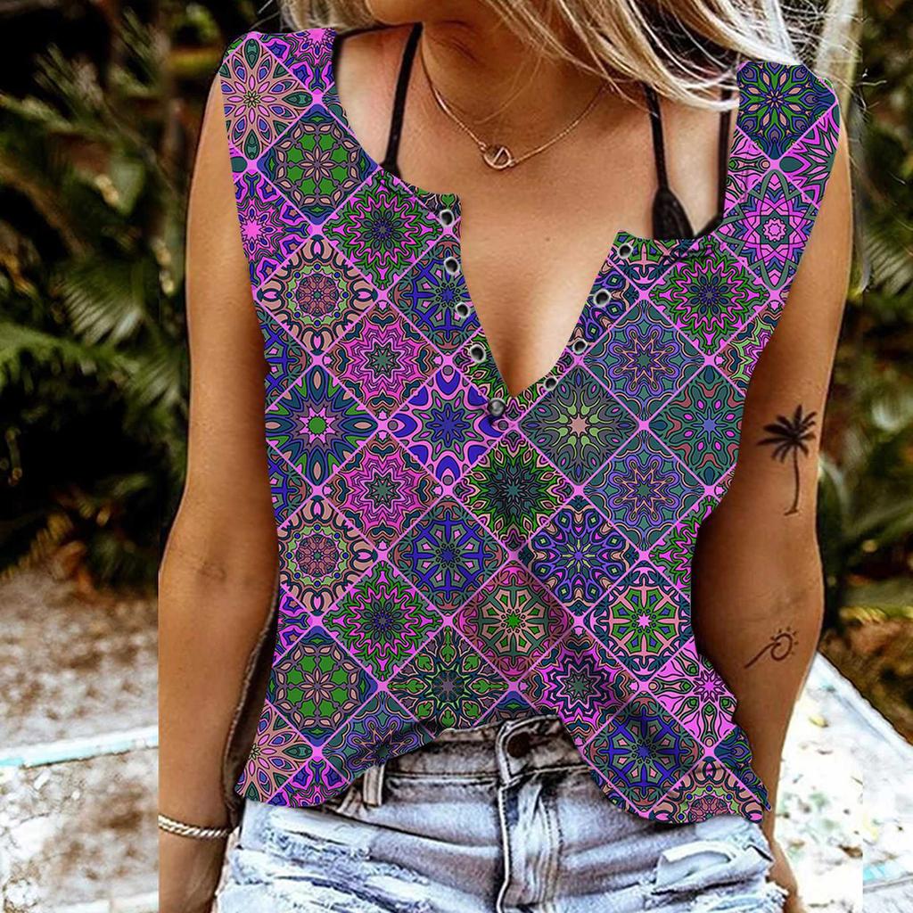 Женские майки, сексуальные летние топы без рукавов с v-образным вырезом, жилет с 3D-принтом в стиле ретро, ​​крутые легкие топы