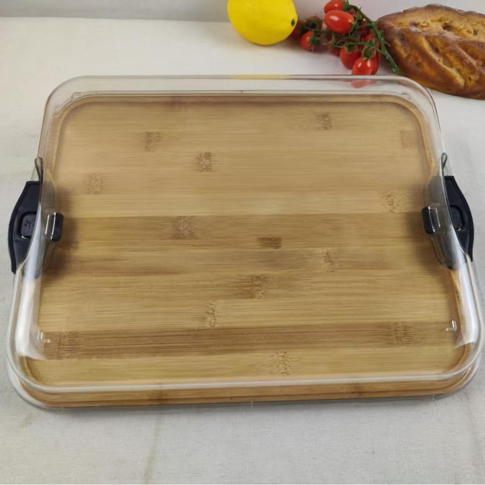 Square Cheese Tray Transparent Acrylic Lid Biscuit Snacks Platter Snack Service Trays  Holiday