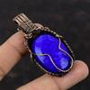 Faceted Blue Sapphire Pendant Copper Wire Wrapped Jewelry Handmade Gemstone Pendant Copper Pendant Ethnic Jewelry Wire Wrap Pendant For Gift