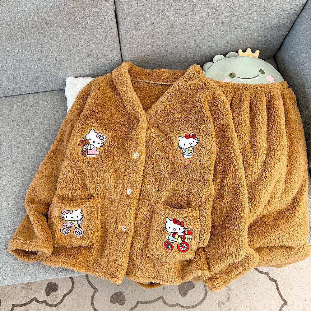 Женский зимний кардиган-пижама большого размера Bao Xi, универсальная одежда для дома и улицы, вариант с длинным ворсом