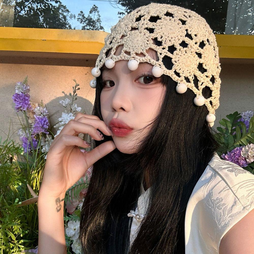Цветочные вязаные шапки милая этническая шапка милая вязаная шапка для улицы