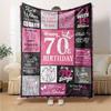 70Th Birthday Celebration Throw Personalized Blanket Personalized Name Ultrasoft Perfect For Sofa Couch Office Bed Picnics Ideal For All Seasons