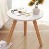White Stone Pattern Double-Layer Round Side Table
