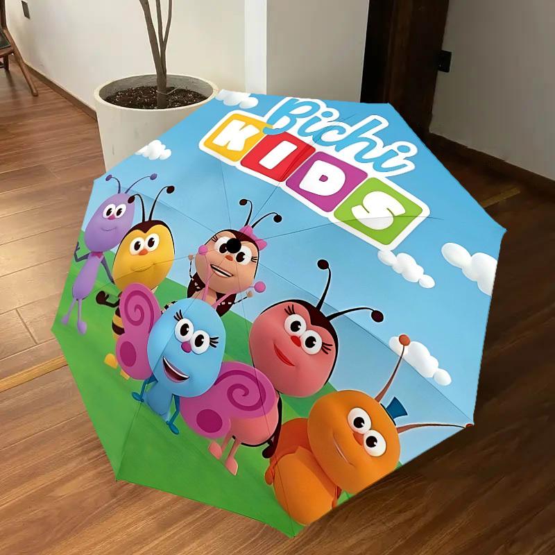 1PC Bichi Kids Automatic Open/Close Umbrella with Windproof, 8-Rib Sturdy Canopy, Durable Ribs, Fashionable Design,1230a