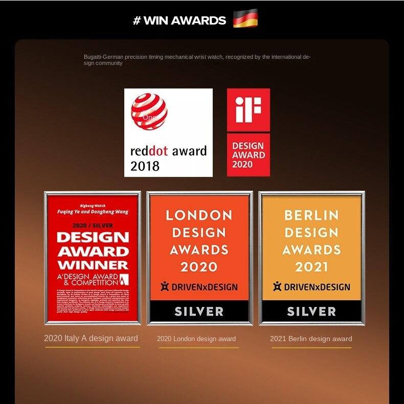 Bonest Gatti Watches Men's Casual Round Hollowed-out Spiral Tourbillon Mechanical Watch