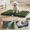 Dog Toilet 63 x 50,5 cm Dog Potty with 2 Artificial Grass Pads Washable Puppy Toilet for Dogs for Balcony Home Black+Green