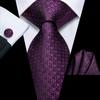 Men's Silk Tie Plain Ties Satin Solid Color Dark Violet Prom Party Wedding Set