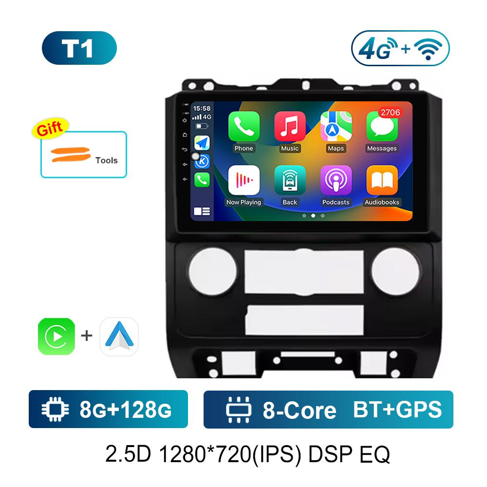 9'' Автомобильный видео мультимедийный плеер DSP Стерео для Ford Escape 2007 - 2012 Carplay ОС Android WiFi GPS 4G Bluetooth Разделенный экран