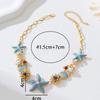 Ожерелье из ракушек, легкая роскошь, нишевый стиль, пляжный курортный стиль, модная личность, цвет, цепочка на шею со звездой, цепочка для ключицы, женская