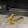 Женские балетки тапочки остроносые элегантные мюли обувь модные сандалии с ремешком через пятку летние новые роскошные шлепанцы женские слайды