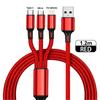 Lovebay 3 In 1 USB Fast Charging Cable Type C Micro IOS Multi Charger Cable for iPhone Huawei Samsung Nylon Braided Cord