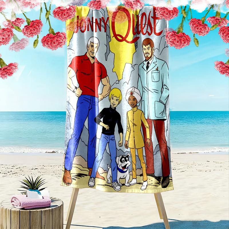 Johnny Quest Adventures 2D Flat Print Beach Towel, Large Soft Quick Dry Towel for Beach Camping SwimmingSSTJ0917364
