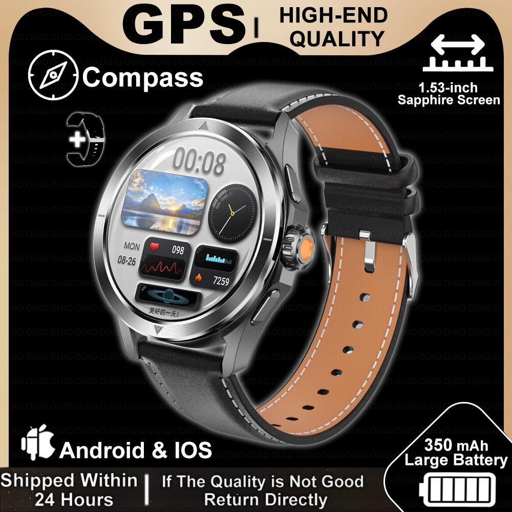 2025 Новые умные часы S4 Ultra Outdoor Sports для мужчин 1,53 дюйма AMOLED NFC GPS компас пульсометр водонепроницаемые BT вызов умные часы